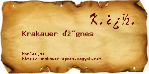 Krakauer Ágnes névjegykártya